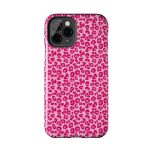Load image into Gallery viewer, Hot pink leopard print Tough iPhone Cases