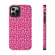 Load image into Gallery viewer, Hot pink leopard print Tough iPhone Cases