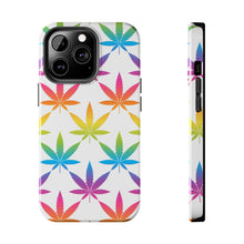 Load image into Gallery viewer, Rainbow Weed Leaf Tough iPhone Cases