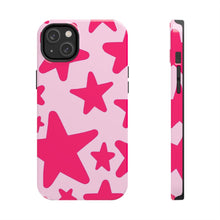 Load image into Gallery viewer, Hot Pink stars, light pink Tough iPhone Cases