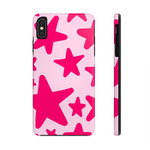 Load image into Gallery viewer, Hot Pink stars, light pink Tough iPhone Cases