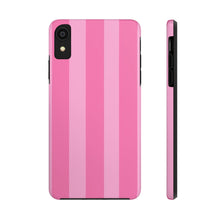 Load image into Gallery viewer, Pink stripes Tough iPhone Cases