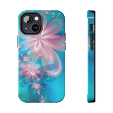 Load image into Gallery viewer, Pink & Blue fairy Flowers Tough iPhone Cases