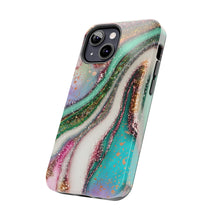 Load image into Gallery viewer, Glitter Marble, Gloss Tough iPhone Cases