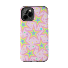 Load image into Gallery viewer, Rainbow stars, Light pink Tough iPhone Cases