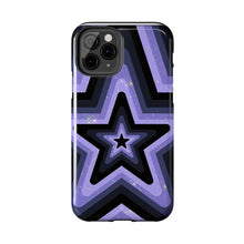 Load image into Gallery viewer, Black & Purple stars Tough iPhone Cases