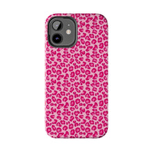 Load image into Gallery viewer, Hot pink leopard print Tough iPhone Cases