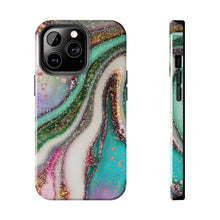 Load image into Gallery viewer, Glitter Marble, Gloss Tough iPhone Cases