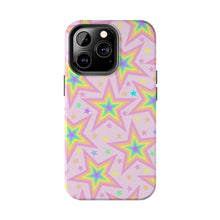 Load image into Gallery viewer, Rainbow stars, Light pink Tough iPhone Cases