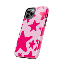 Load image into Gallery viewer, Hot Pink stars, light pink Tough iPhone Cases