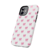 Load image into Gallery viewer, Pink bow white, Gloss Tough iPhone Case