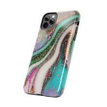Load image into Gallery viewer, Glitter Marble, Gloss Tough iPhone Cases