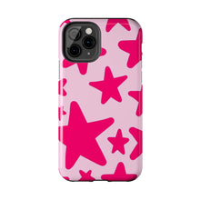Load image into Gallery viewer, Hot Pink stars, light pink Tough iPhone Cases