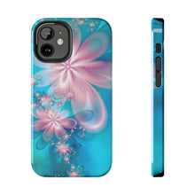 Load image into Gallery viewer, Pink & Blue fairy Flowers Tough iPhone Cases