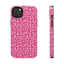 Load image into Gallery viewer, Hot pink leopard print Tough iPhone Cases