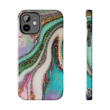 Load image into Gallery viewer, Glitter Marble, Gloss Tough iPhone Cases