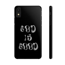 Load image into Gallery viewer, God is Good Black Gloss Tough iPhone Cases