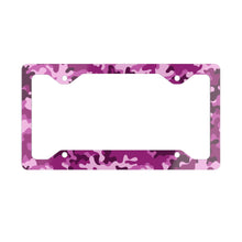 Load image into Gallery viewer, Pink Camo Metal License Plate Frame