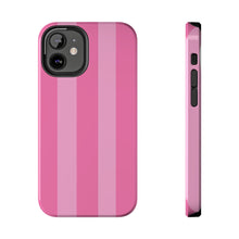 Load image into Gallery viewer, Pink stripes Tough iPhone Cases