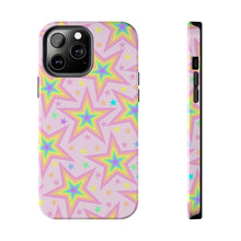 Load image into Gallery viewer, Rainbow stars, Light pink Tough iPhone Cases