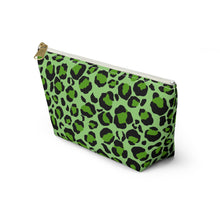 Load image into Gallery viewer, Green Leopard Make-Up Case/Travel Case/Accessory Pouch w T-bottom