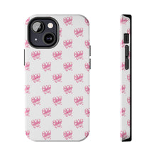 Load image into Gallery viewer, Pink bow white, Gloss Tough iPhone Case