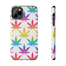 Load image into Gallery viewer, Rainbow Weed Leaf Tough iPhone Cases