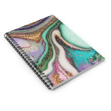 Load image into Gallery viewer, Green Marble Spiral Notebook - Ruled Line