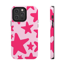 Load image into Gallery viewer, Hot Pink stars, light pink Tough iPhone Cases