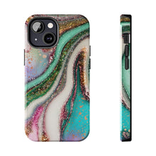 Load image into Gallery viewer, Glitter Marble, Gloss Tough iPhone Cases