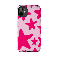 Load image into Gallery viewer, Hot Pink stars, light pink Tough iPhone Cases
