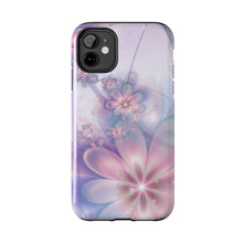 Load image into Gallery viewer, Lavender & light pink flower pearl Tough iPhone Cases