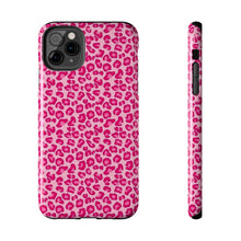 Load image into Gallery viewer, Hot pink leopard print Tough iPhone Cases