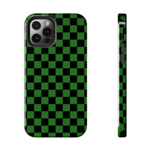 Load image into Gallery viewer, Green & Black Checker board Anime Tough iPhone Cases sizes 7-15