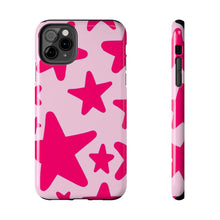 Load image into Gallery viewer, Hot Pink stars, light pink Tough iPhone Cases