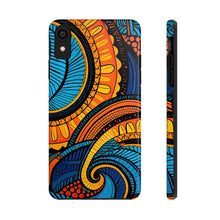 Load image into Gallery viewer, Ankara Blue Swirls Tough iPhone Cases