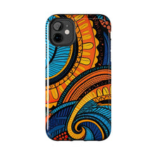 Load image into Gallery viewer, Ankara Blue Swirls Tough iPhone Cases