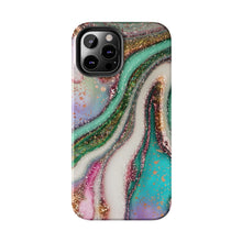 Load image into Gallery viewer, Glitter Marble, Gloss Tough iPhone Cases