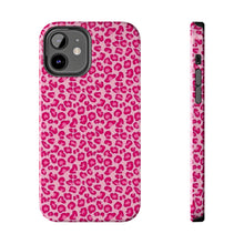 Load image into Gallery viewer, Hot pink leopard print Tough iPhone Cases