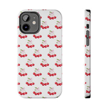 Load image into Gallery viewer, Bow of cherries white, Gloss Tough iPhone Case