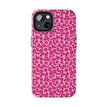 Load image into Gallery viewer, Hot pink leopard print Tough iPhone Cases