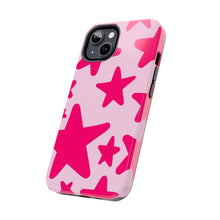 Load image into Gallery viewer, Hot Pink stars, light pink Tough iPhone Cases