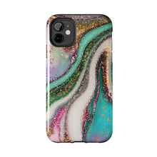 Load image into Gallery viewer, Glitter Marble, Gloss Tough iPhone Cases