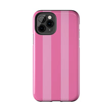Load image into Gallery viewer, Pink stripes Tough iPhone Cases