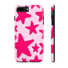 Load image into Gallery viewer, Hot Pink stars, light pink Tough iPhone Cases