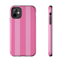 Load image into Gallery viewer, Pink stripes Tough iPhone Cases