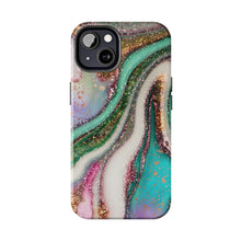 Load image into Gallery viewer, Glitter Marble, Gloss Tough iPhone Cases
