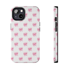 Load image into Gallery viewer, Pink bow white, Gloss Tough iPhone Case