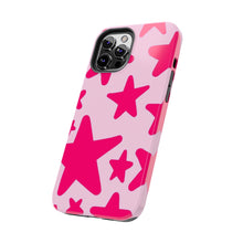 Load image into Gallery viewer, Hot Pink stars, light pink Tough iPhone Cases