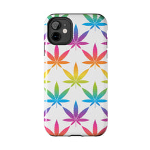 Load image into Gallery viewer, Rainbow Weed Leaf Tough iPhone Cases